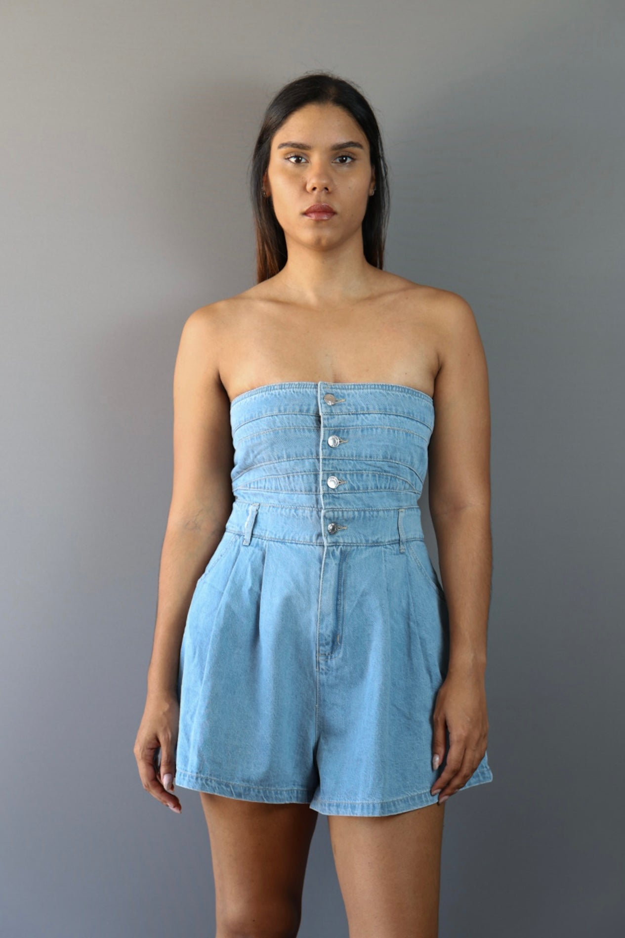 Denim Romper