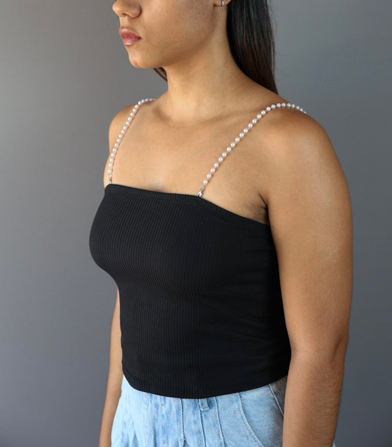 Pearl Strap Black Top